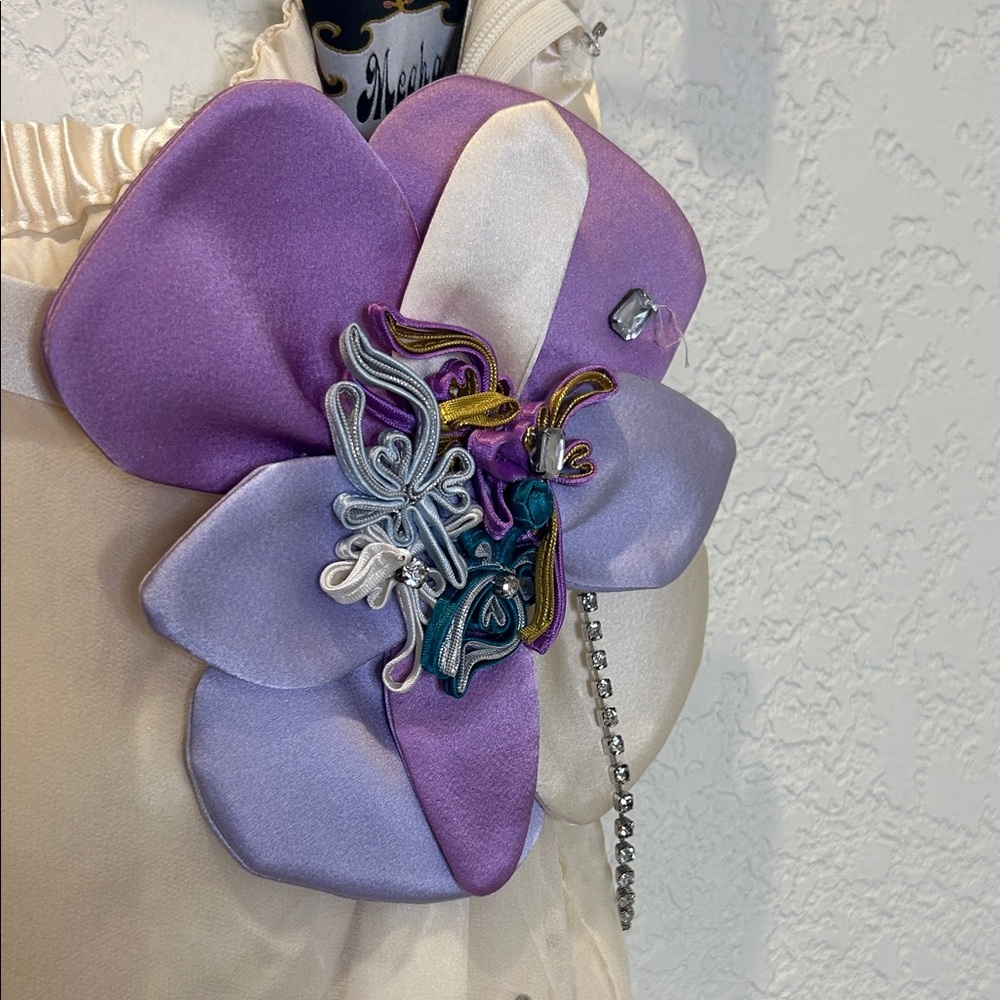 Meghan Silk Skirt with Purple Floral Accent - Picture 4 of 6